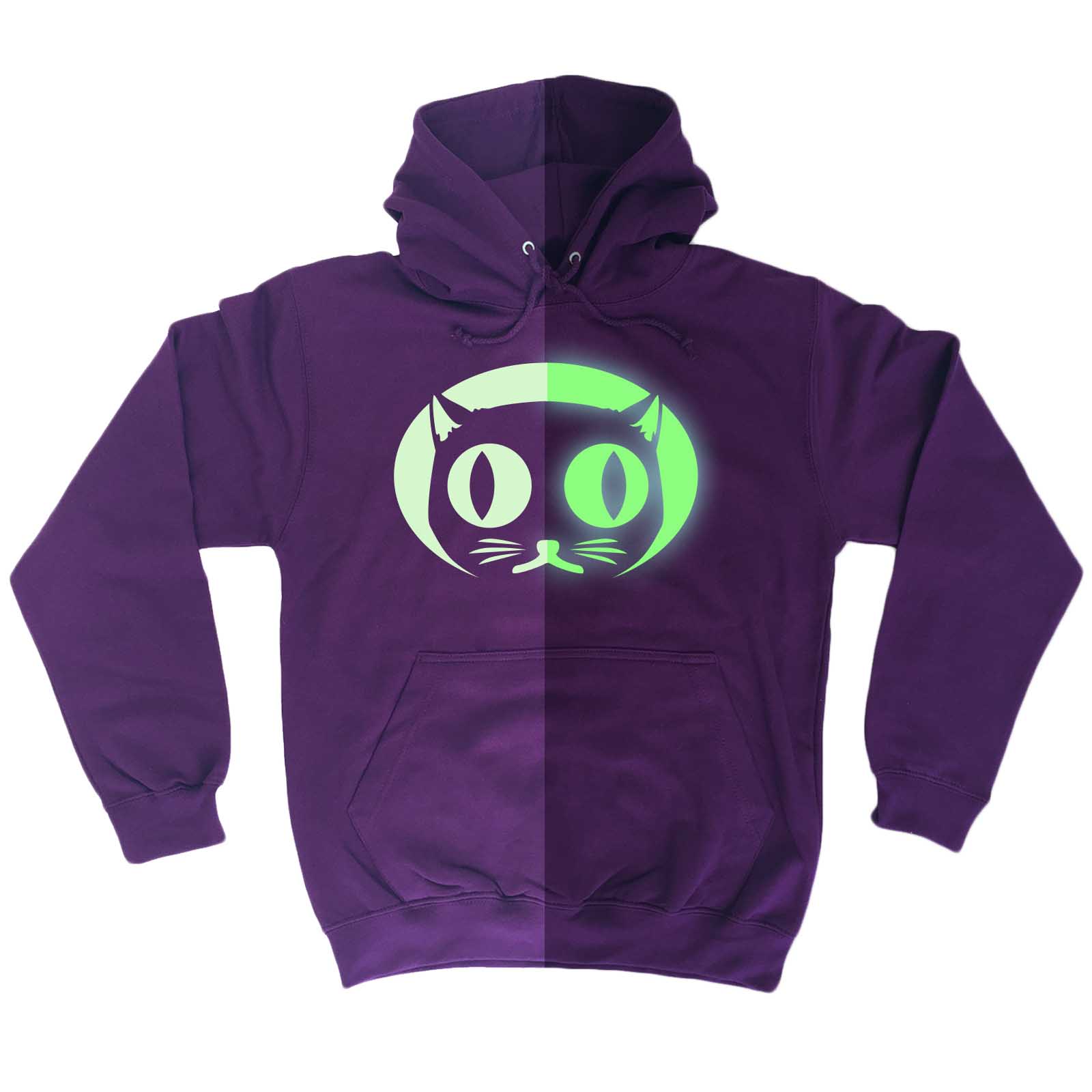 Funny Hoodie Glow In The Dark Cat Face Animal Hoodies Hoody Jumper ...